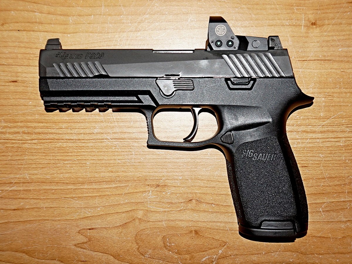 SIG P320 with a SIG ROMEO1 red dot (no light) (representative photo)